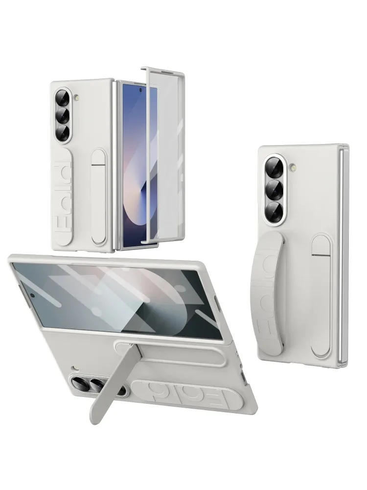 (branco, Galaxy Z Fold5) Capa De Celular Resistente A Arranhões Com Suporte, Capa Protetora De Silicone Antiderrapante.