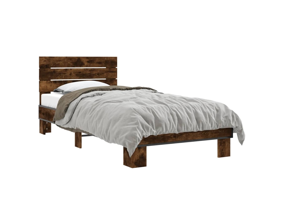 Bed Frame, Bed Frames Vidaxl Marrom Madeira Processada (90 X 200 Cm)