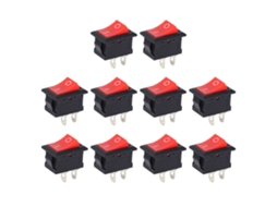 10 Interruptores Rocker De 2 Pines Kcd1-101 Botón Plástico Para Electrodomésticos Hogareños