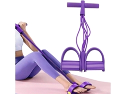 Aparelho De Ginástica Para Casa Faixa Elástica Resistência Com 6 Tubos E Pedal Multifuncional Exercícios