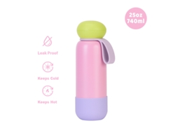 Copo Térmico Czhhmart, Garrafa De Aço Inoxidável Com Alça Portátil E Cores Contrastantes, 25oz /740ml Estilo 32