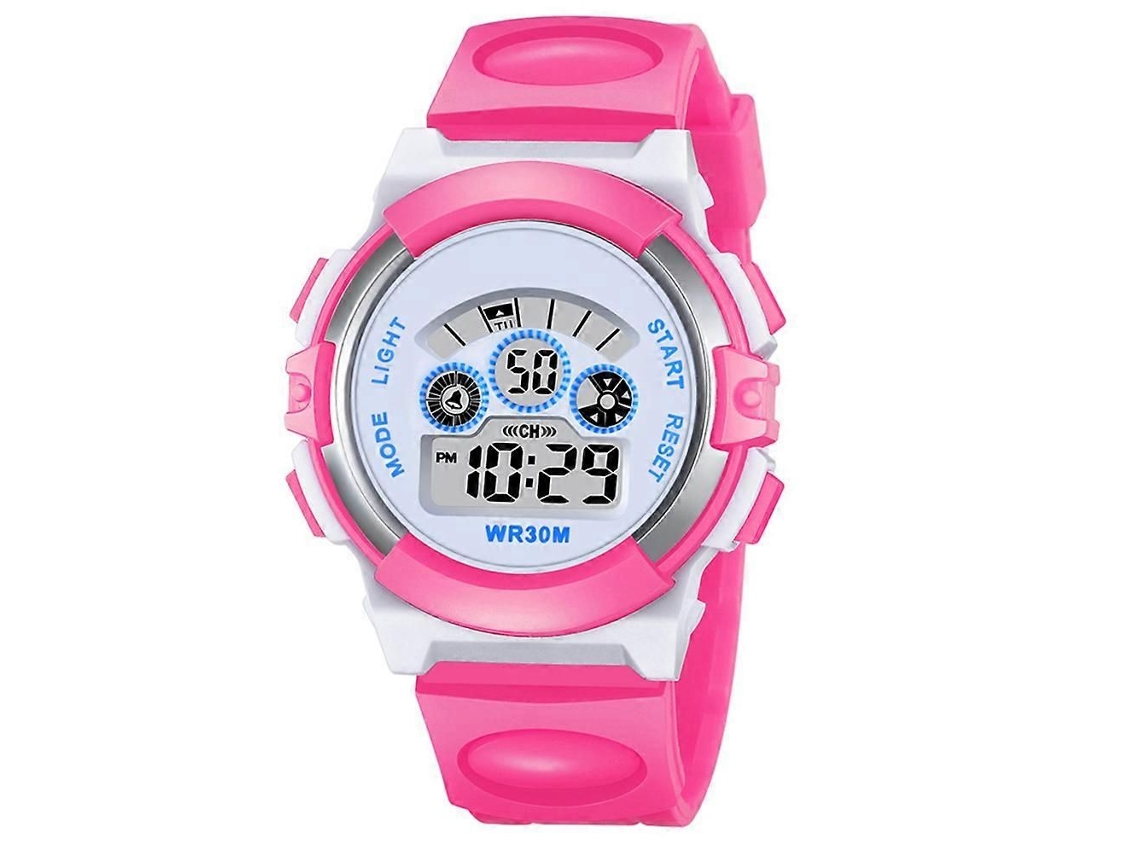 Relógio De Pulso Infantil Luminoso, À Prova D'água, Cor Rosa.