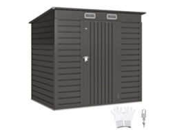 Galpão de Jardim 2,3m² para Ferramentas Galpão Porta Trancável Escuro. 191l X 130d X 166,5 183h Cm Aço Ge