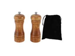 2pcs moedor de pimenta de madeira ajustável | S/MARCA