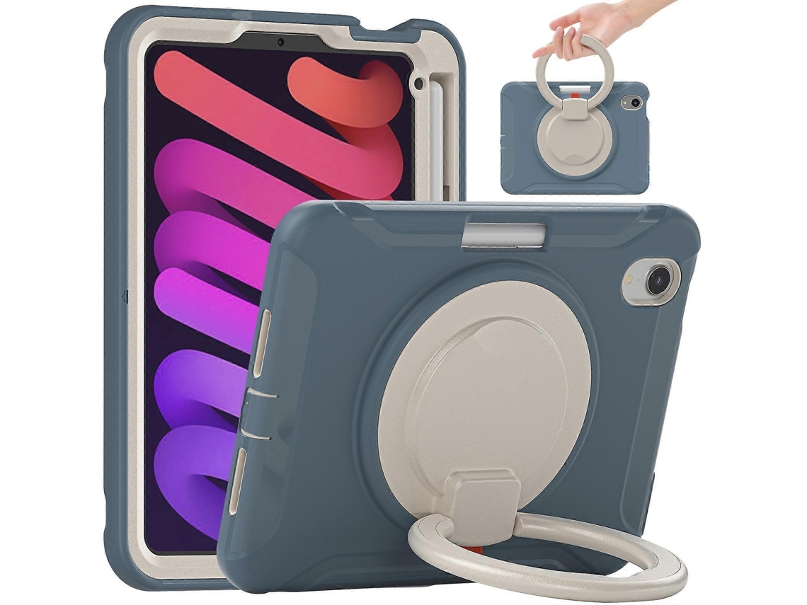 Capa Para Ipad Mini 6 / Mini 2024 Em Tpu Resistente, Com Suporte Giratório De 360° E Compartimento Para Caneta.