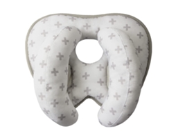 Travesseiro De Apoio Craniano Para Bebê 2 Em 1, Travesseiro Ajustável De Algodão Orgânico Para Carrinho De Bebê E Assento De Carro (branco)