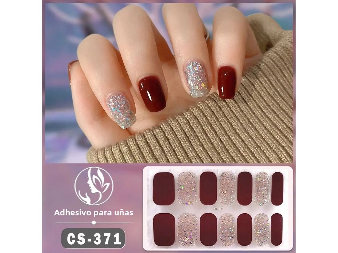 Adesivos de Gel para Unhas Semi curados, Incluindo 14 Peças Autoadesivas. MDUG