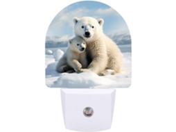 Luminária De Parede Com Design Urso Polar Quarto, Banheiro, Corredor, Luz Noturna, Sensor Crepuscular, Lâmpada Led