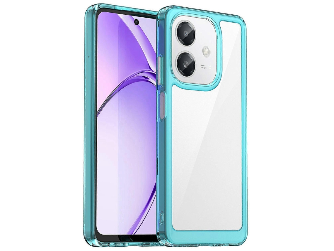 Compre Para Oppo A60 5g / A40 4g / A40m 4g / A3x 4g / A3 5g / A3 4g Capa Tpu Acrílico Protetora Transparente Azul