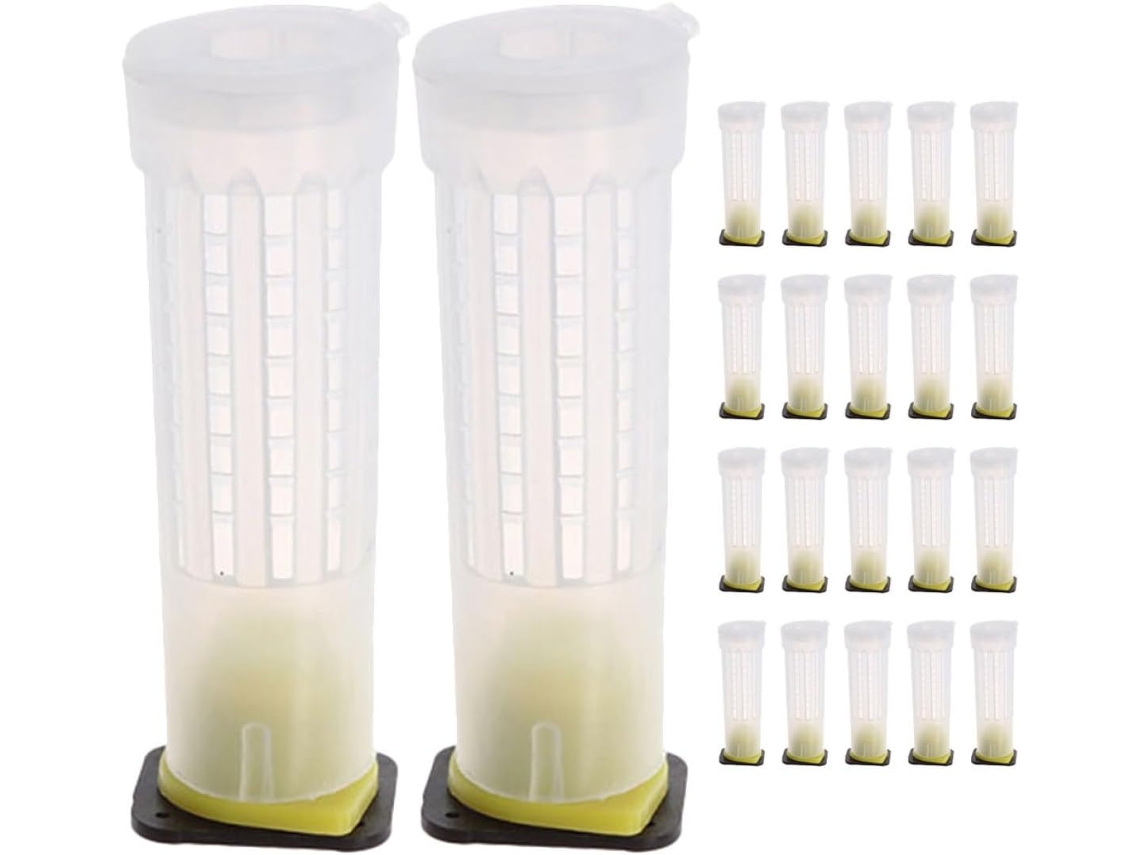 Kit de Gaiolas para Apicultura Inoomp com 24 Peças, Feito de Material a Quebras. Gaiolas para Apicultura, Ideais para a CHABERLU