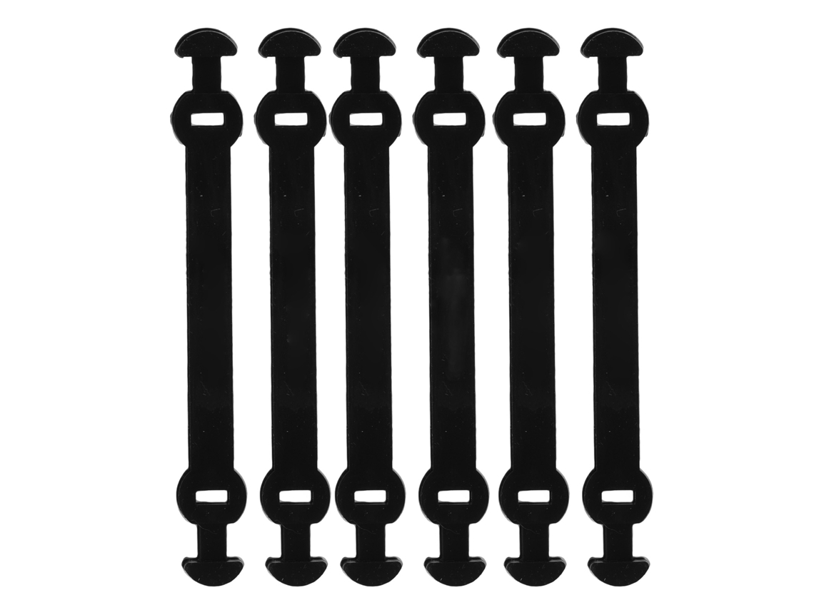 6 Pcs Amortecedores de Vibração para Raquete de Tênis com Fivela Longa em Silicone Preto | S/MARCA