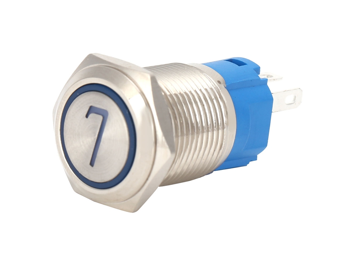 Interruptor Botão 5 Pinos Aço Inox Luz Automático