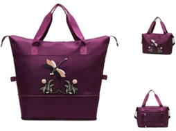 Portátil de Grande Capacidade Protetora Impermeável Oxford Saco Viagem Tecido, Viagens Leves Compras Ginás Io Esportes Malas Mão (roxo GOKOCO