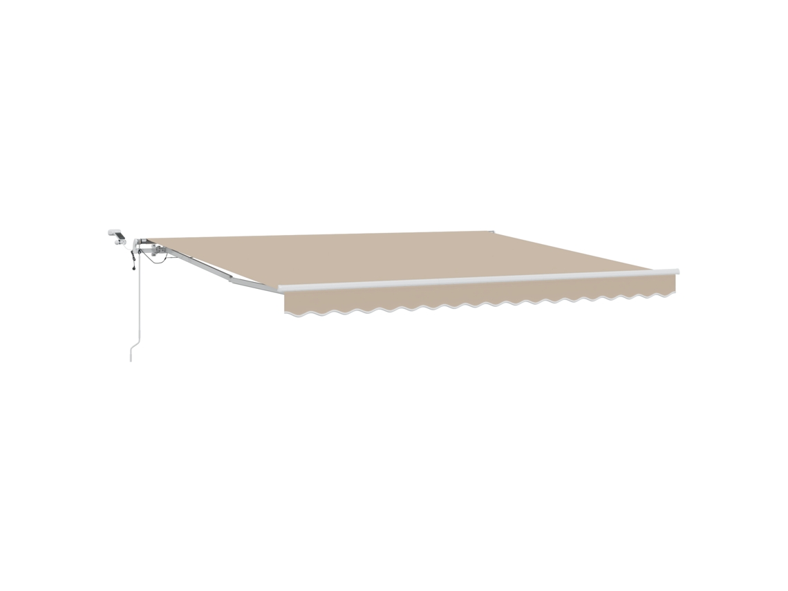 Toldo Retrátil Automático Com Led Bege Vidaxl Bege Poliéster (400 X 300 Cm)