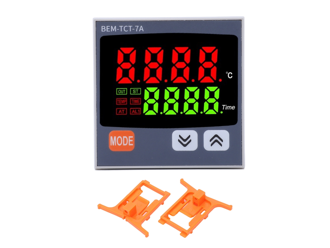 Termostato Digital Com Display De Tempo Para Máquina De Pressão Térmica Entrada Tipo K 100‑240v