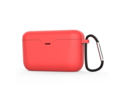 Conjunto 2 Capas Silicone Líquido Vermelho Com Gancho Halinuia Modelo H800 (compatível Sony Wf-h800, Cor Vermelha E Fivela Metal)