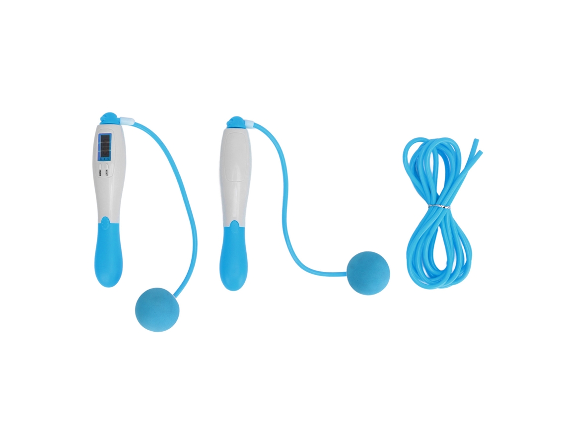 Corda De Pular Sem Fio Com Contador 4 Modos Aço Ajustável Equipamento Fitness Exercício Azul