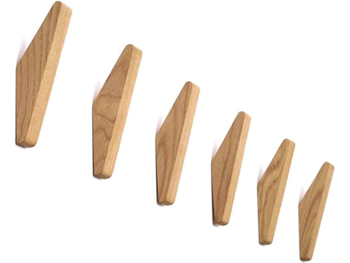 Cabide Triangular para Roupas, Madeira, Fácil de Instalar, 6 Unidades, Fácil Instalação BRILVIBERA