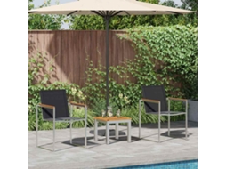 Vidaxl Conjunto De Jantar Para Jardim 3 Unid. Marrom E Preto