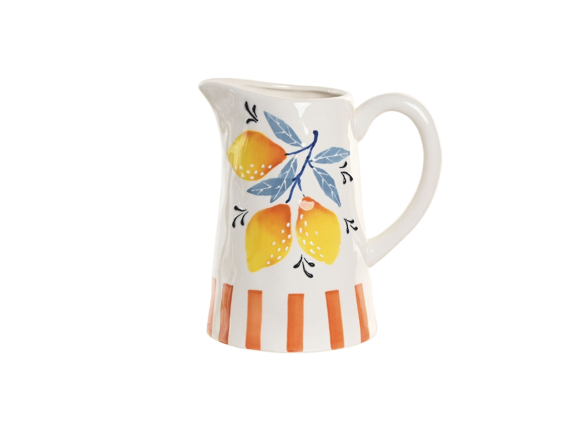 HOME ESPRIT Jarra de Vidro Amarelo Azul Branco Dolomita Limão Laranja 750 Ml