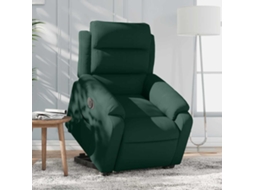 Vidaxl Poltrona Reclinável Elevatória Elétrica Veludo Verde-escuro
