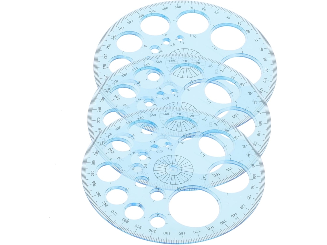 3 Transferidores Circulares De 360° Para Medição E Desenho De