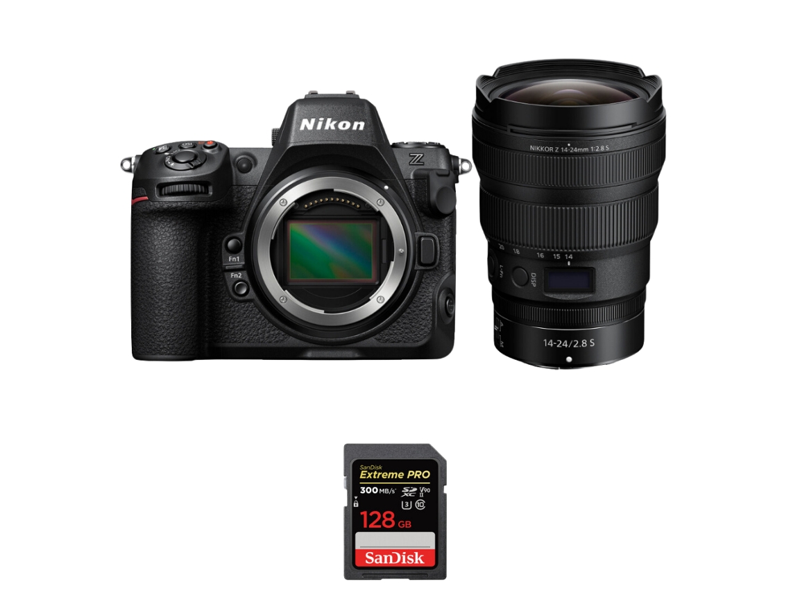 Z8 + Z 14 24mm F/2.8 S + 1 Sandisk 128gb Uhs ii 300mb/s Máquina Fotográfica Híbrida Full frame + Ebook “20 Dicas para Fotos Que Impressionam” NIKON