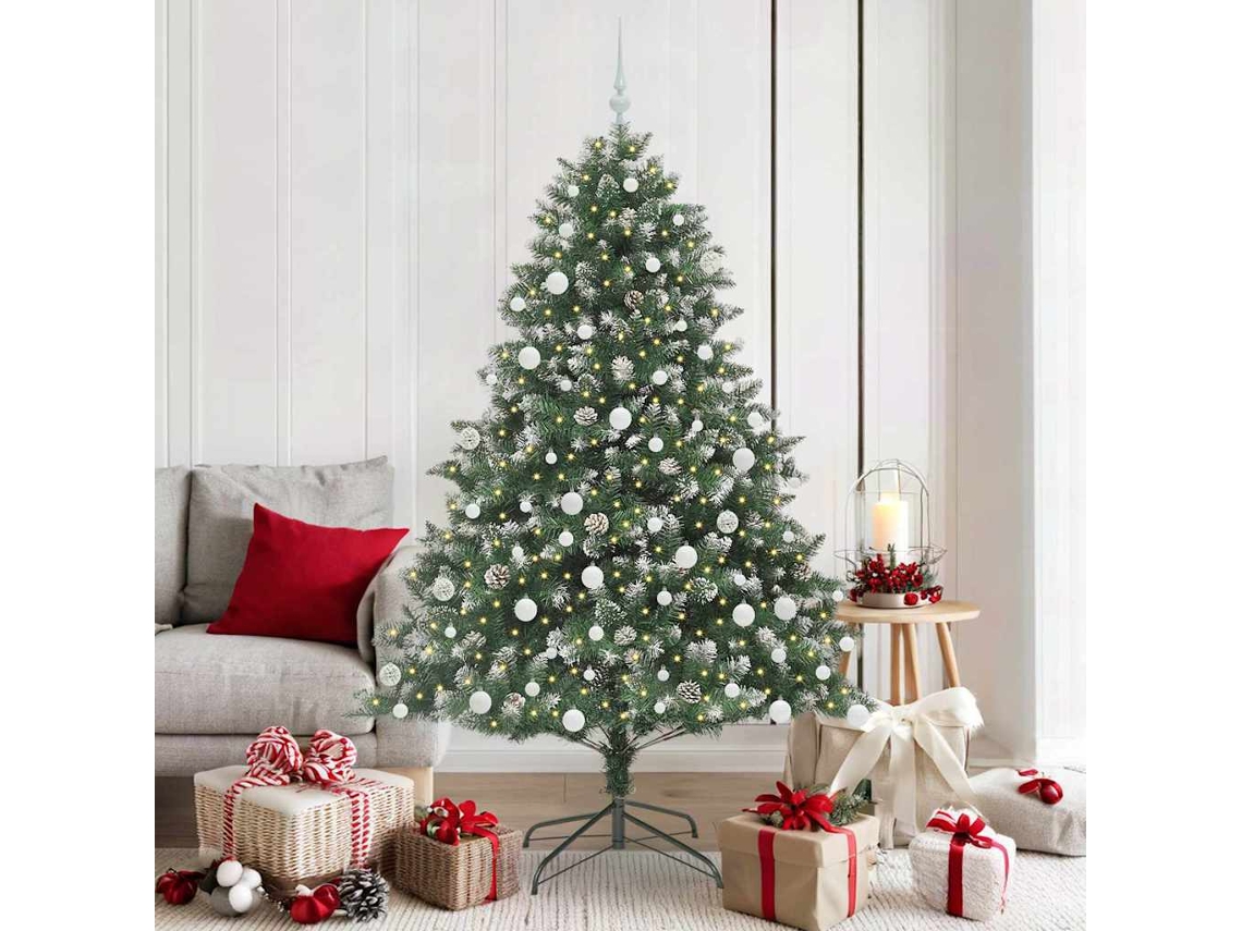 Vidaxl Árvore De Natal Artificial Verde 180 Cm Pvc, Plástico E Aço