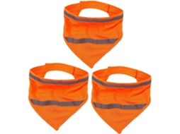 Bandana Refletora Cães Iplusmile, Triangular Laranja, Pacote Com 3 Peças