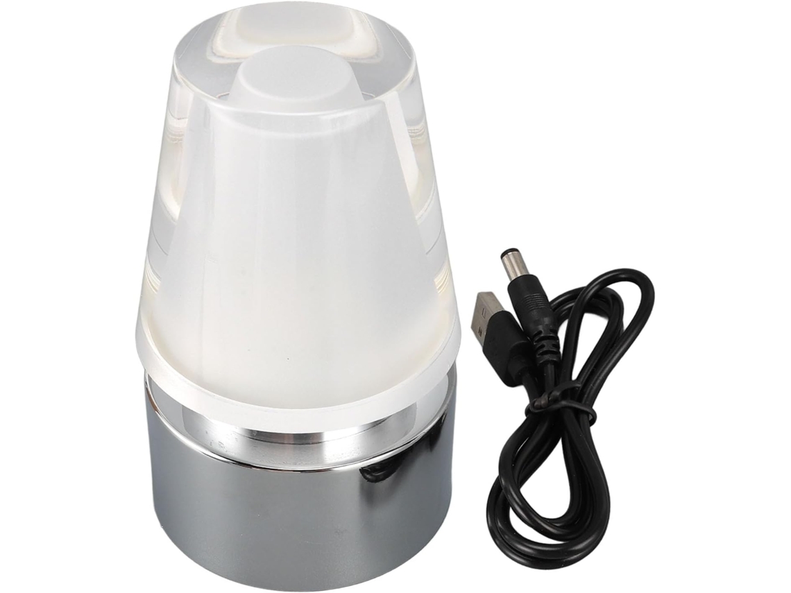Luminária de mesa RGB Ftvogue, recarregável via USB, com base de ferro e cúpula de acrílico, 7 núcleos, bateria de 1800 mAh.