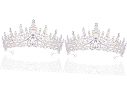 Coroa De Casamento De Strass Em Duas Peças Para Noiva E Acessório De Casamento Delicado.