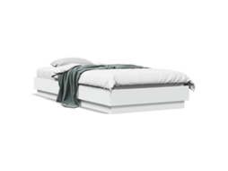 Bed Frame, Bed Frames Vidaxl Branco Madeira Processada (100 X 200 Cm)