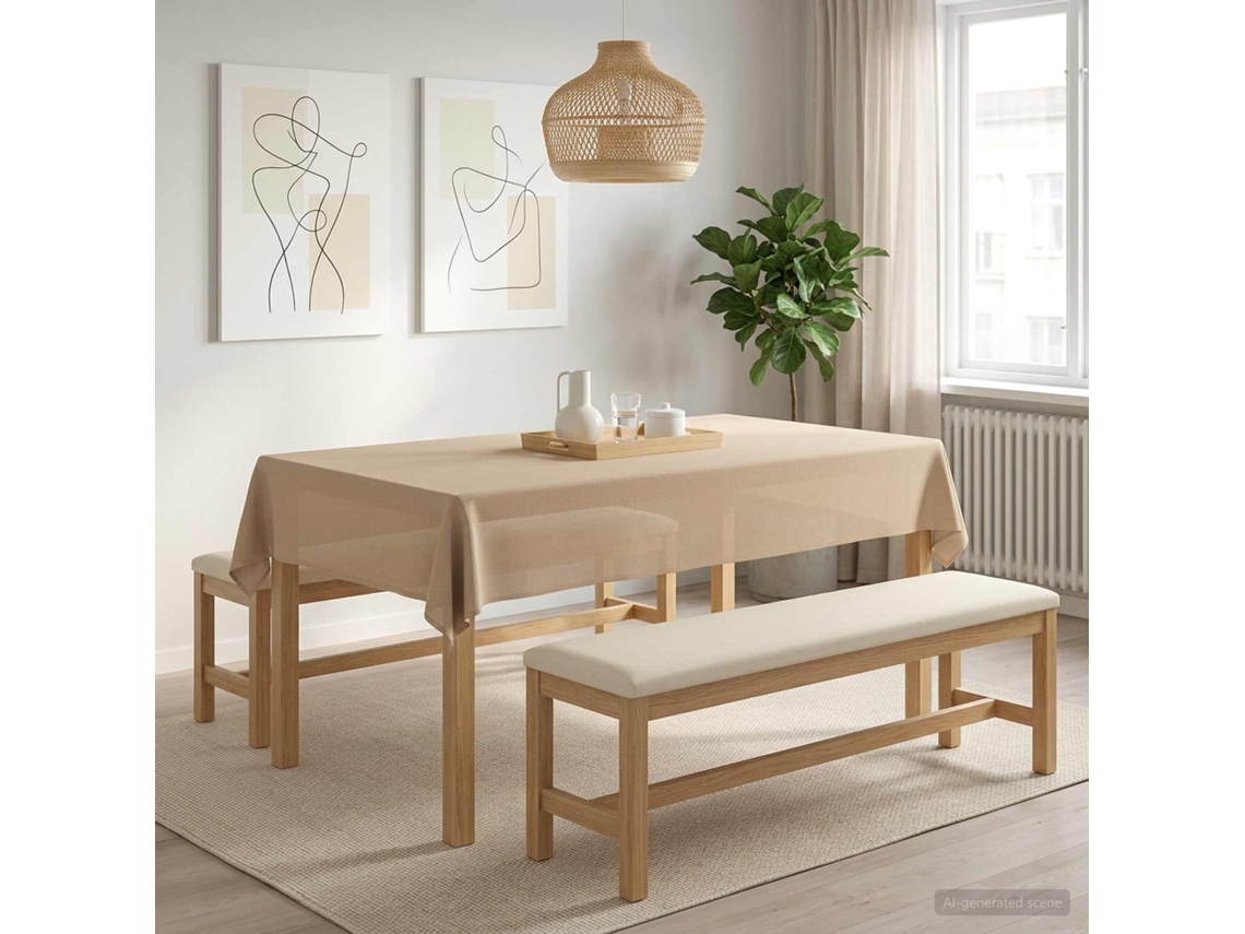 Vidaxl Toalha De Mesa 5 Unid. Retangular Bege 110 X 180 Cm