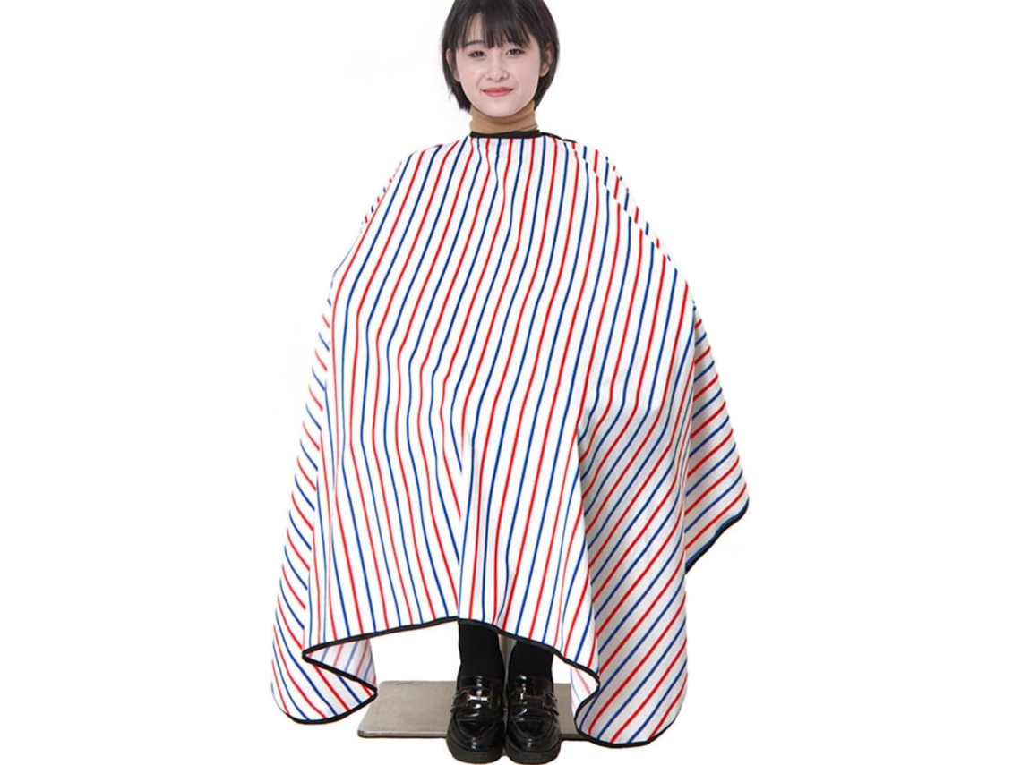 Cape De Coiffure Rayée Colorée, Tablier Polyester Anti-éclaboussures