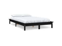 Bed Frame, Bed Frames Vidaxl Preto Madeira De Pinho (180 X 200 Cm)