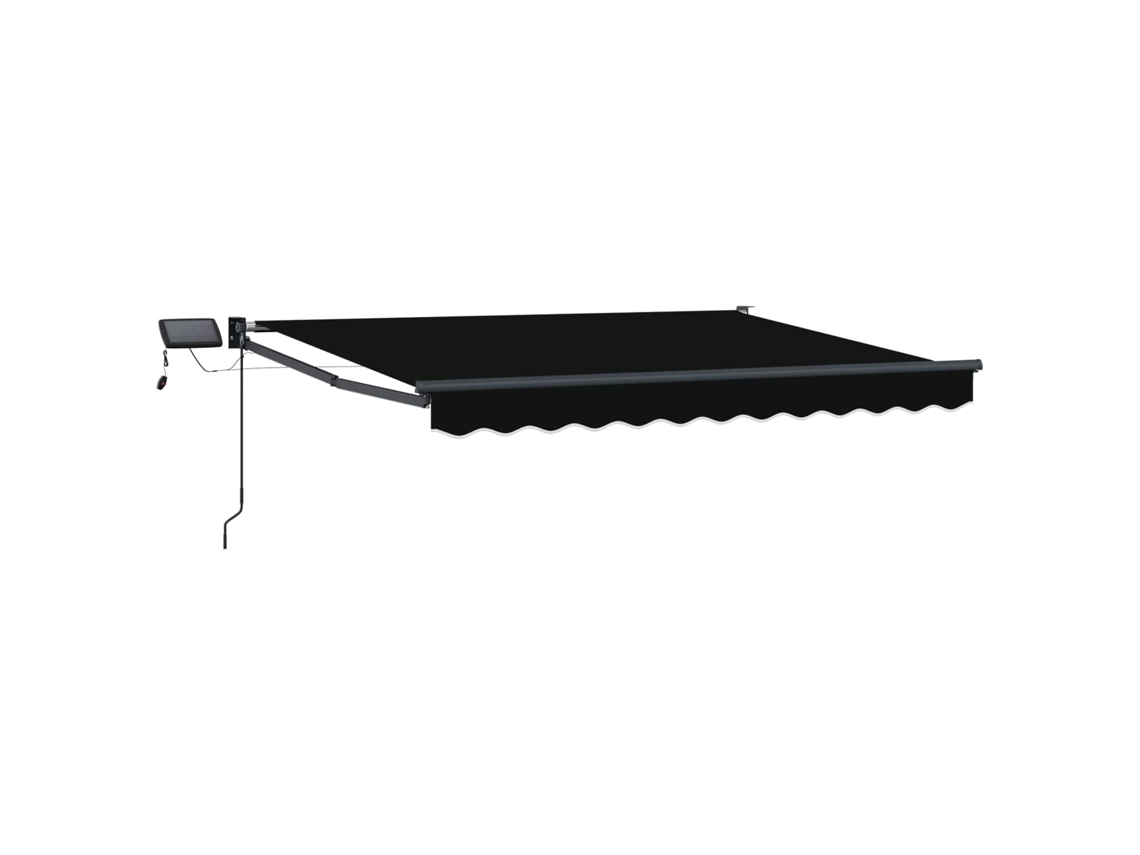 Conjunto 1 Sombra De Sol Externa Vidaxl Preto Poliéster (3,5 X 2,5 M)