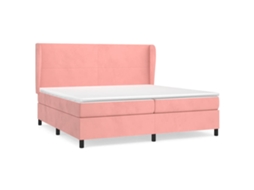 Cama com Molas/colchão 200x200 Cm Veludo Rosa MAISON EXCLUSIVE