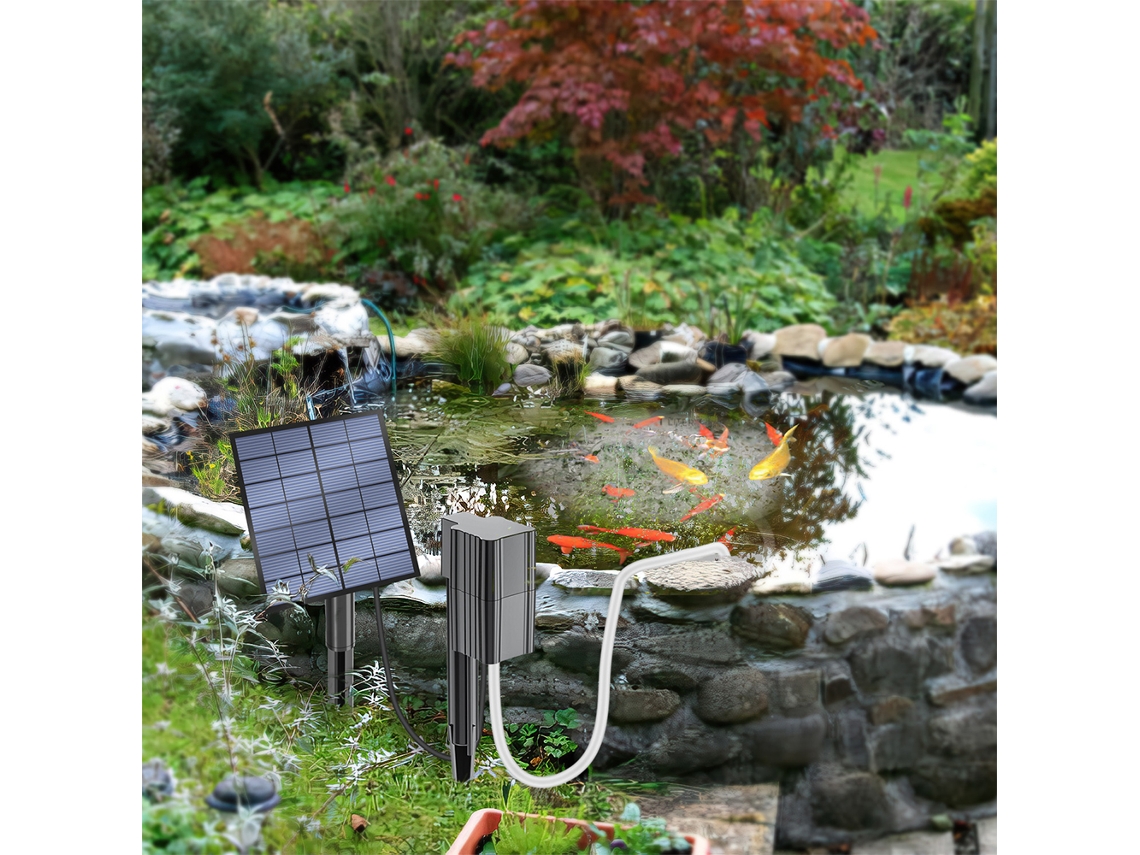 Aerador Solar 2.5w Para Lago Com Pedra De Bolhas