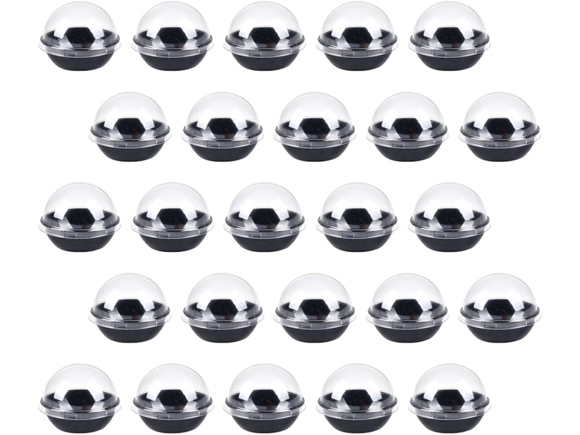 Caixas Para Biscoitos Plafope Pretas Em Formato De Cúpula, 50 Unidades, Recipientes Para Doces E Sobremesas, Ideais Para