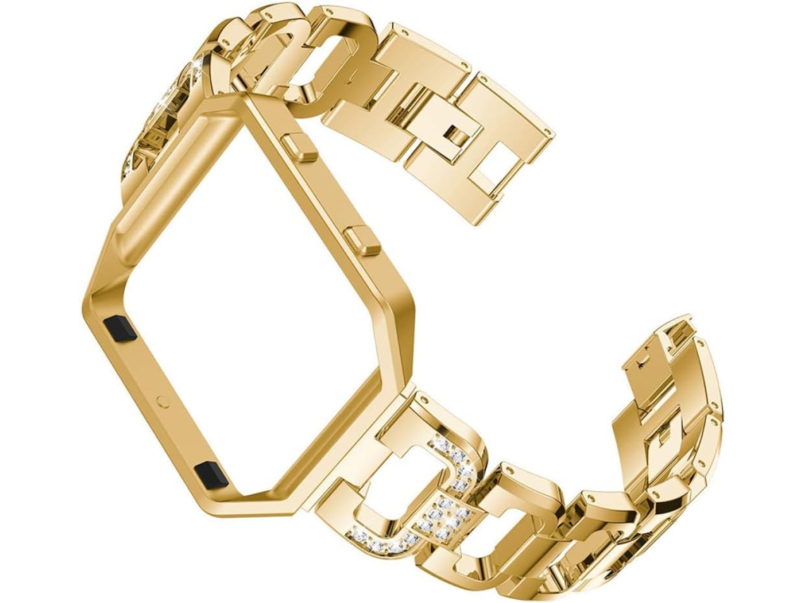 Pulseira De Aço Inoxidável Para Relógio Inteligente Com Strass,