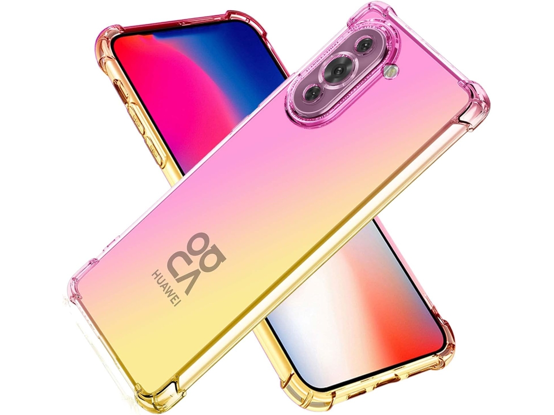 Capa Antiamarelecimento Gradiente Dourado para Huawei Huawei Nova 10 HONGWE. Anti-Choque Transparente