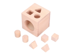 Blocos de Aprendizagem Inicial para Crianças - Cubo de Madeira para Classificação de Formas Geométricas