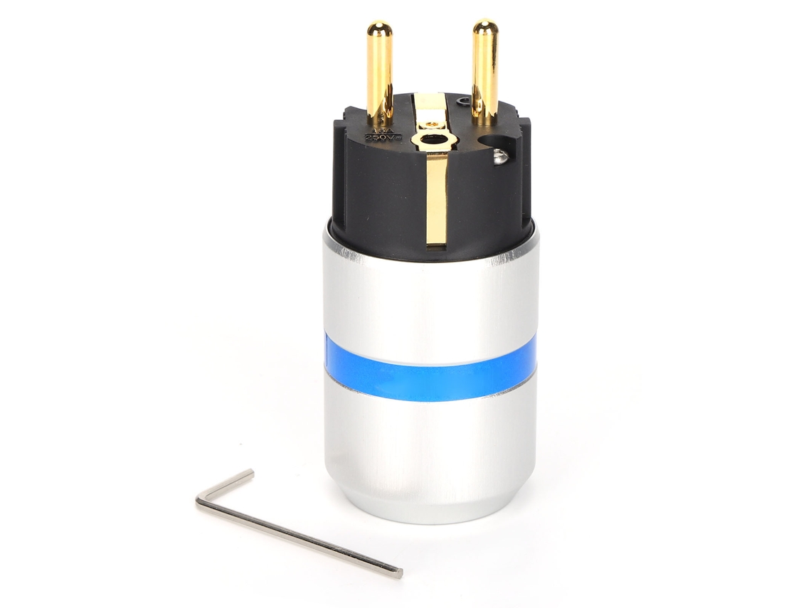 Conector IEC E106g de cobre puro chapado em ouro de 24 quilates para equipamentos audiovisuais profissionais