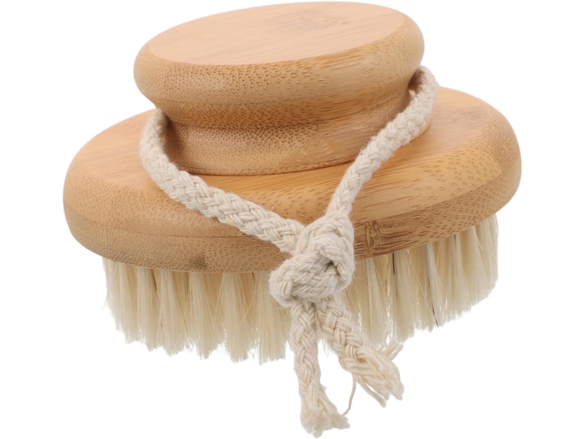 Escova De Banho Bambu Com Cerdas Para Esfoliação Suave, Limpa As Costas E Áreas De Difícil Acesso, Escova De Banho