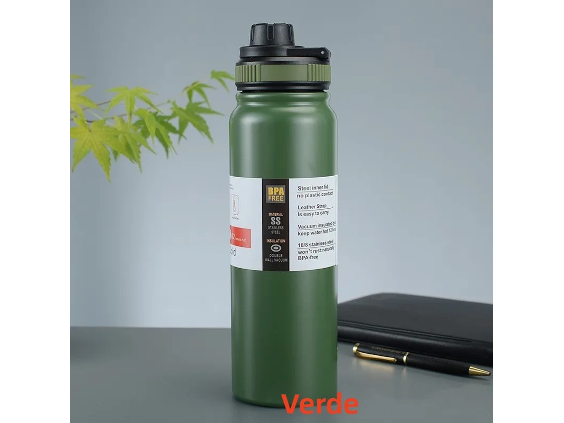 Garrafa Térmica Portátil em Aço Inoxidável com Filtro de Chá À Prova de Vazamentos. MDUG (verde, 800 Ml)