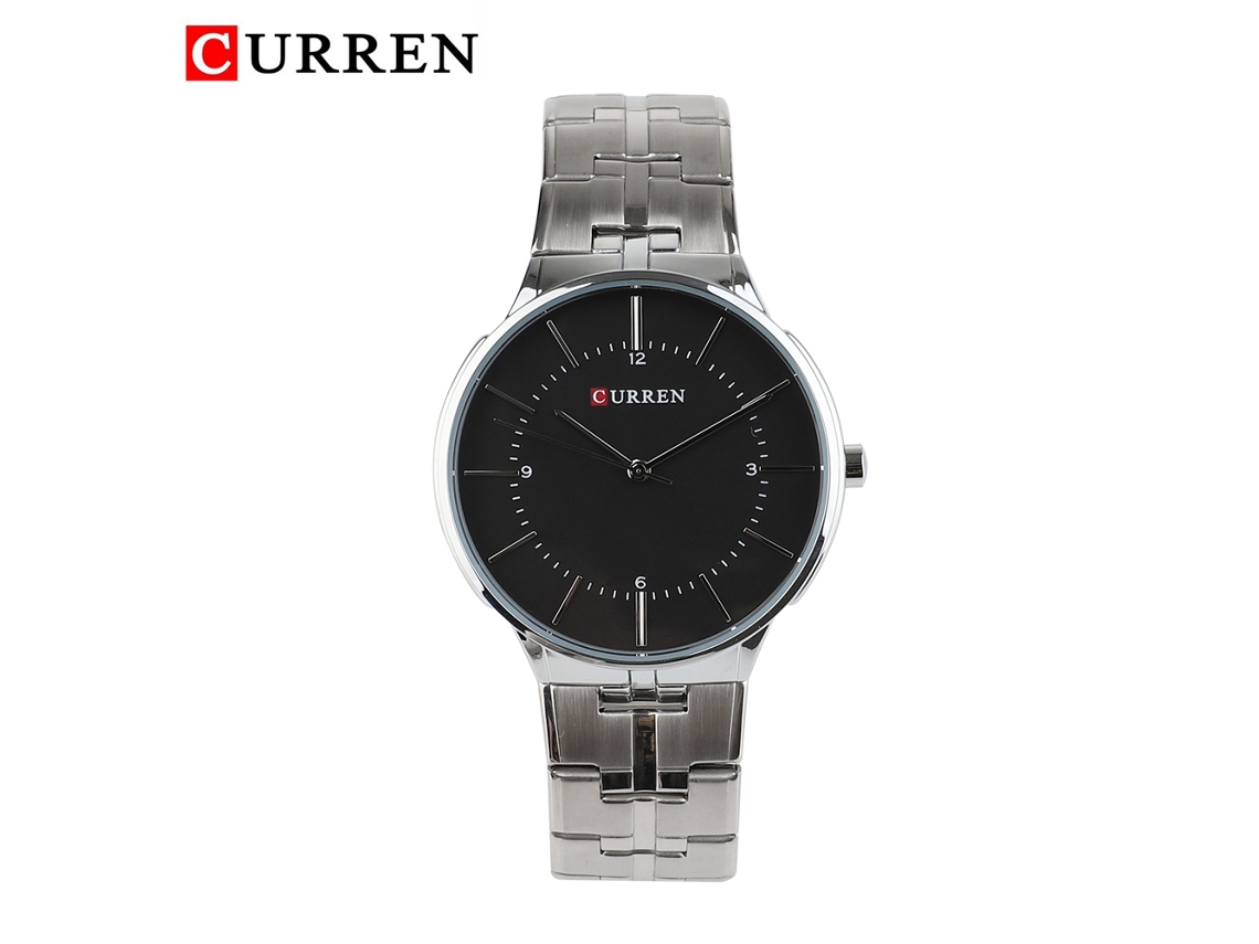 Reloj De Pulsera Para Hombre Curren De Acero Impermeable Casual De Cuarzo Caja Blanca Negra