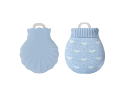 Lanterna Mini Aquecedor De Mãos Bolsa De Água Quente Com Capa De Malha Anti-explosiva Azul