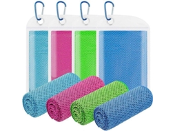 Pacote com 4 Toalhas Refrescantes 102 X 30 Cm, para Pescoço e Rosto AQUAFORGE