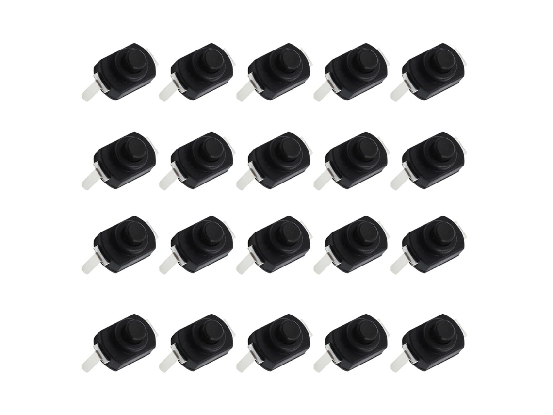 Conjunto De 20 Peças Com Botão Liga/desliga Para Lanterna, Na Cor Cobre Preto.