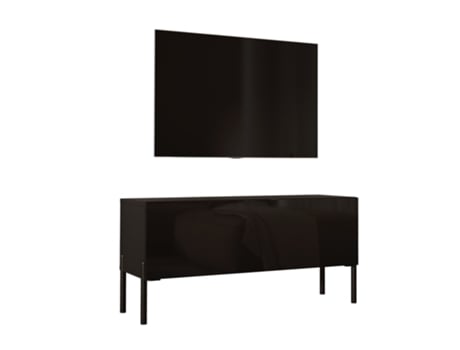 Móvel de Tv em Preto Mate com Pernas Retas em Preto D: L: 100 Cm A: 52 Cm D: 32 Cm 3XELIVING
